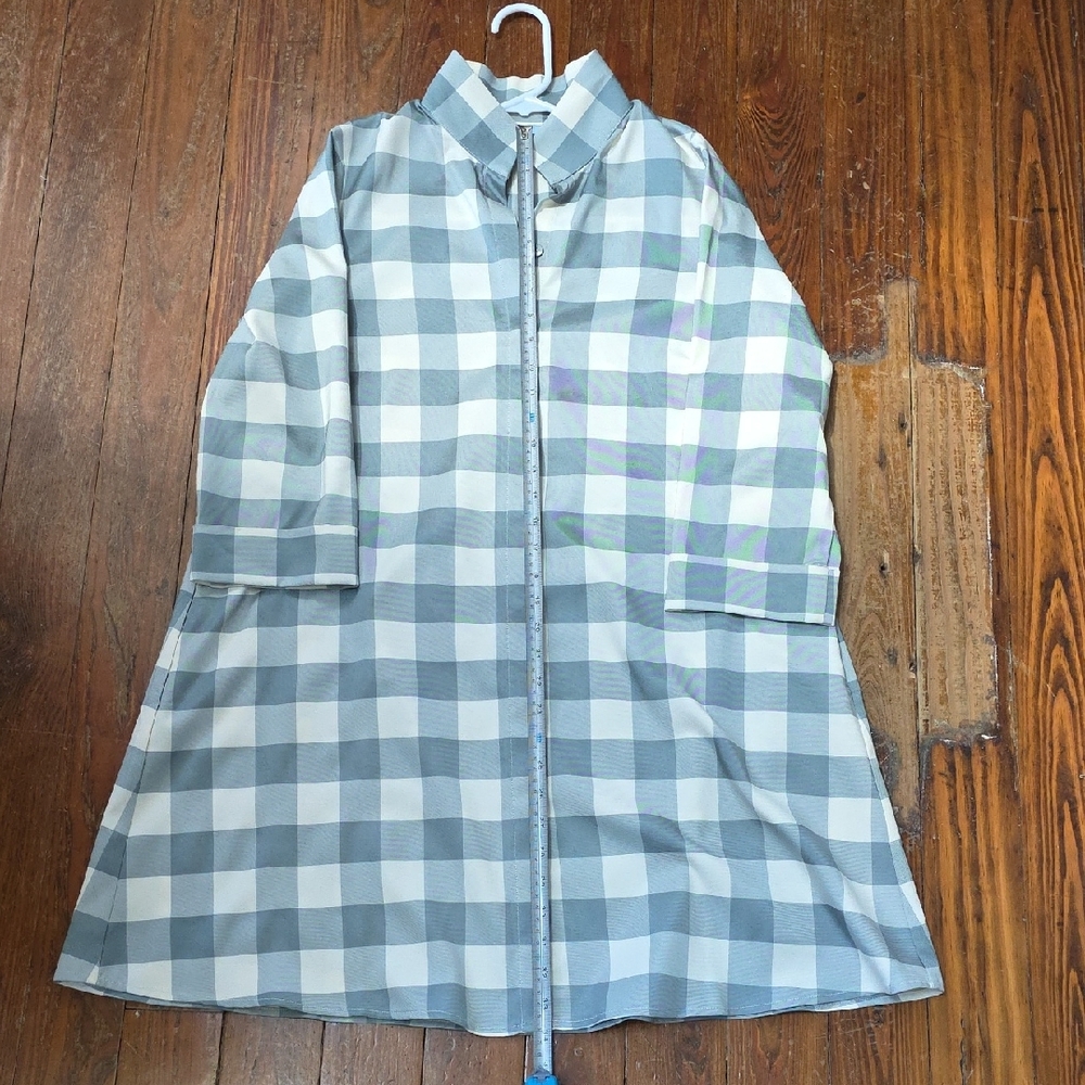 Tuckernuck Sage Green and Cream Checked Shirt Dress - Picture 3 of 6